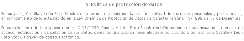 05 - Política de protección de datos